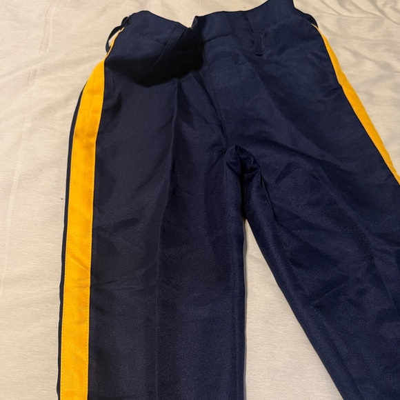 Spirit Halloween Police Navy Blue Pants with Yellow Stripe Small - Picture 2 of 6